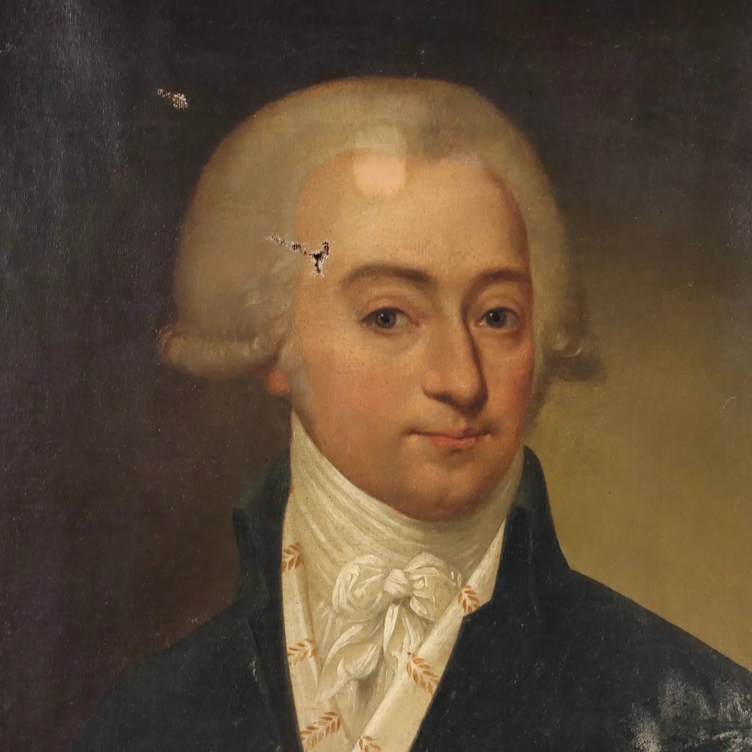 Antique Painting Male Portrait Oil on Canvas XVIII-XIX Century | Art | 19th Century
