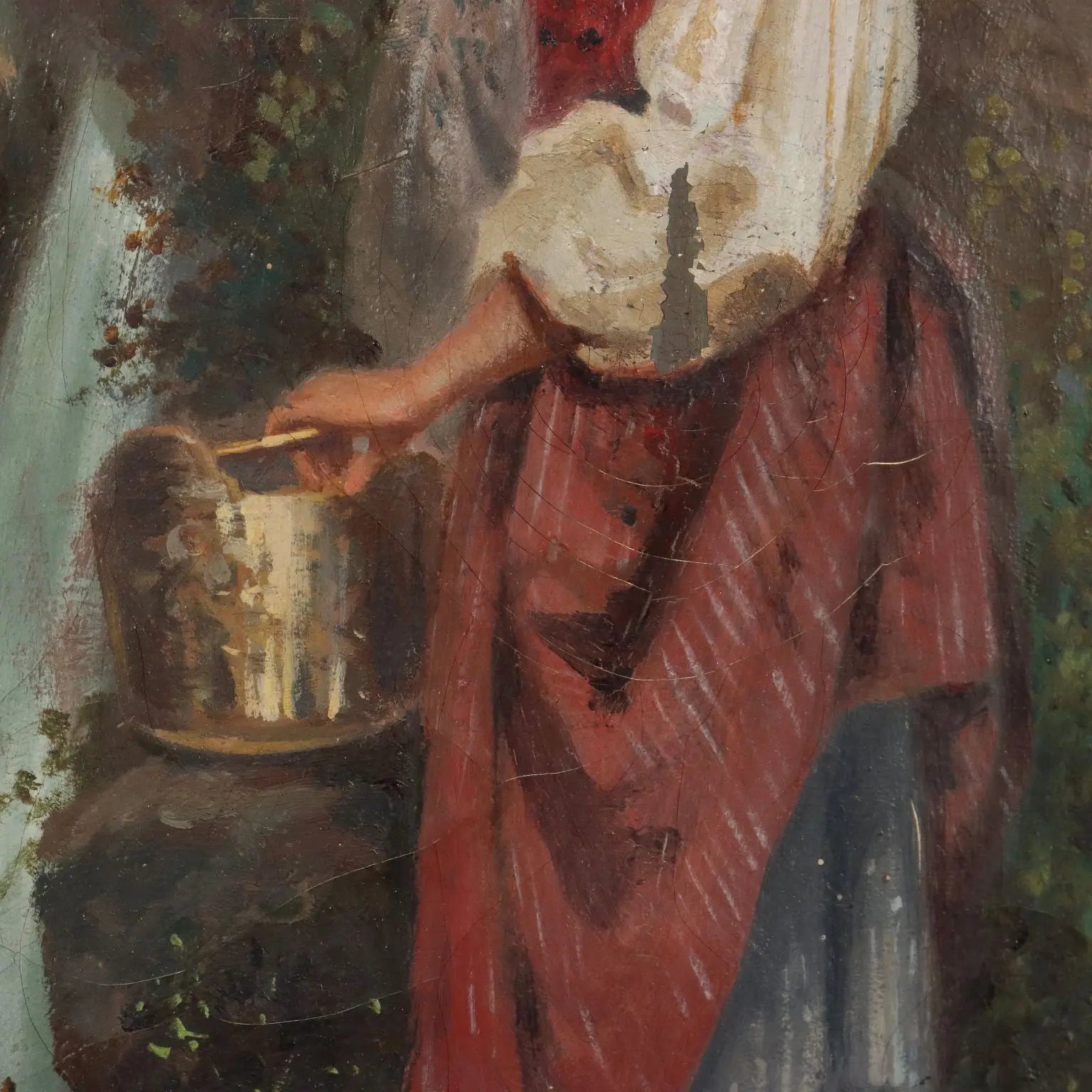 Antique Painting Signed A. Brusomini Maccari XIX Century - Courtship Scene | Art | 19th Century