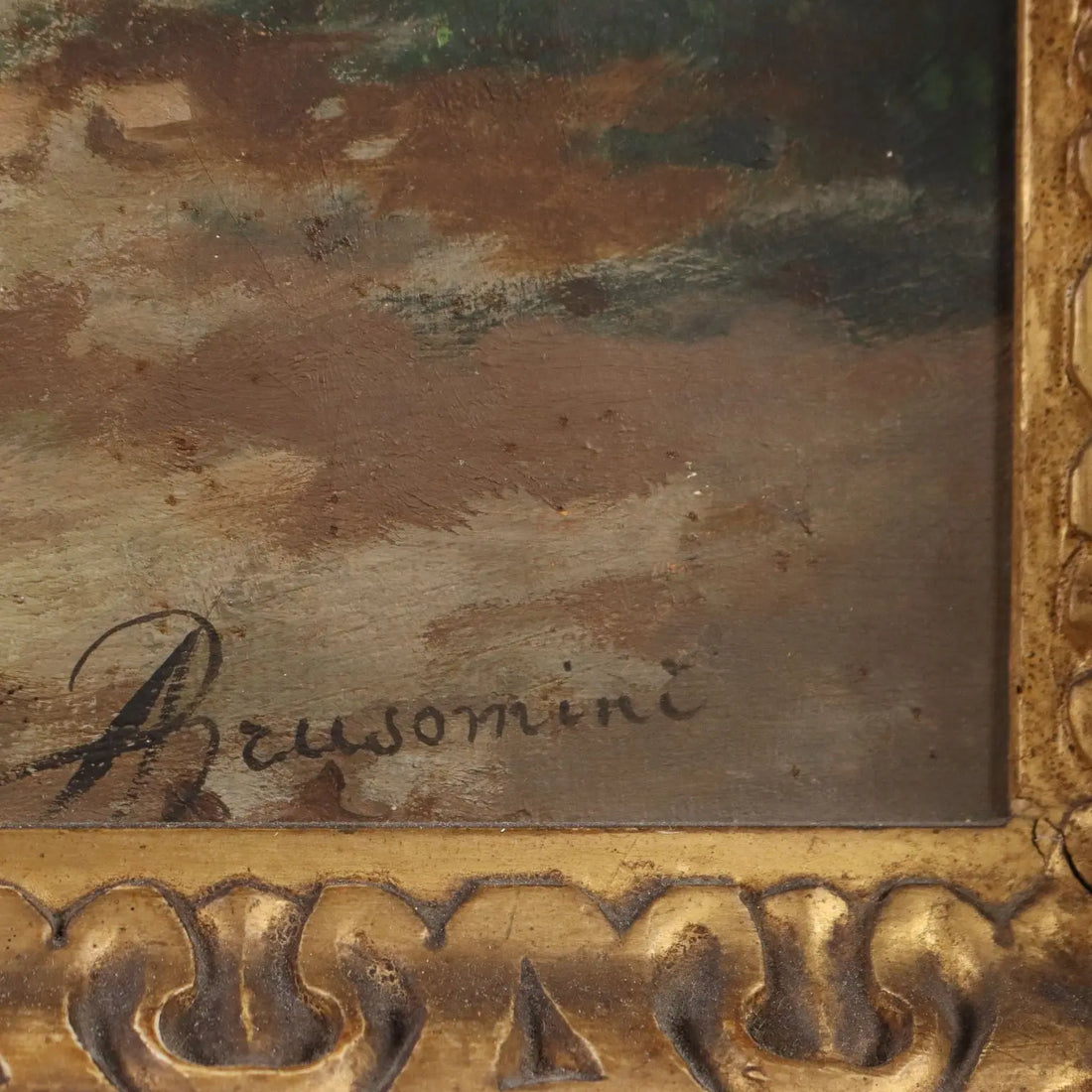 Antique Painting Signed A. Brusomini Maccari XIX Century - Courtship Scene | Art | 19th Century