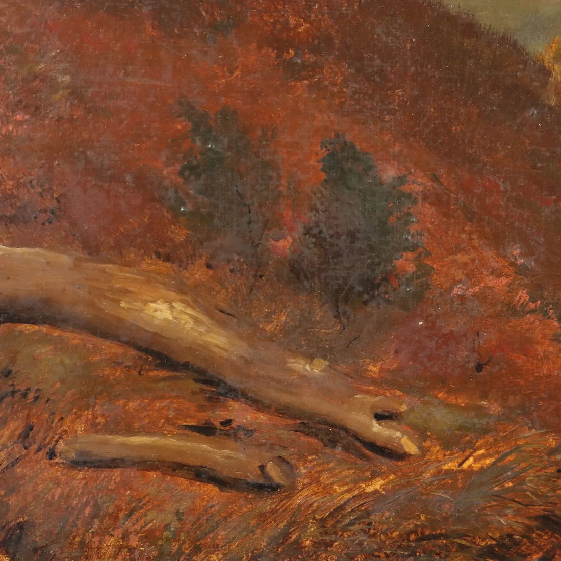 Countryside Glimpse with Figures Antique Painting Oil on Canvas '800 | Art | 19th Century