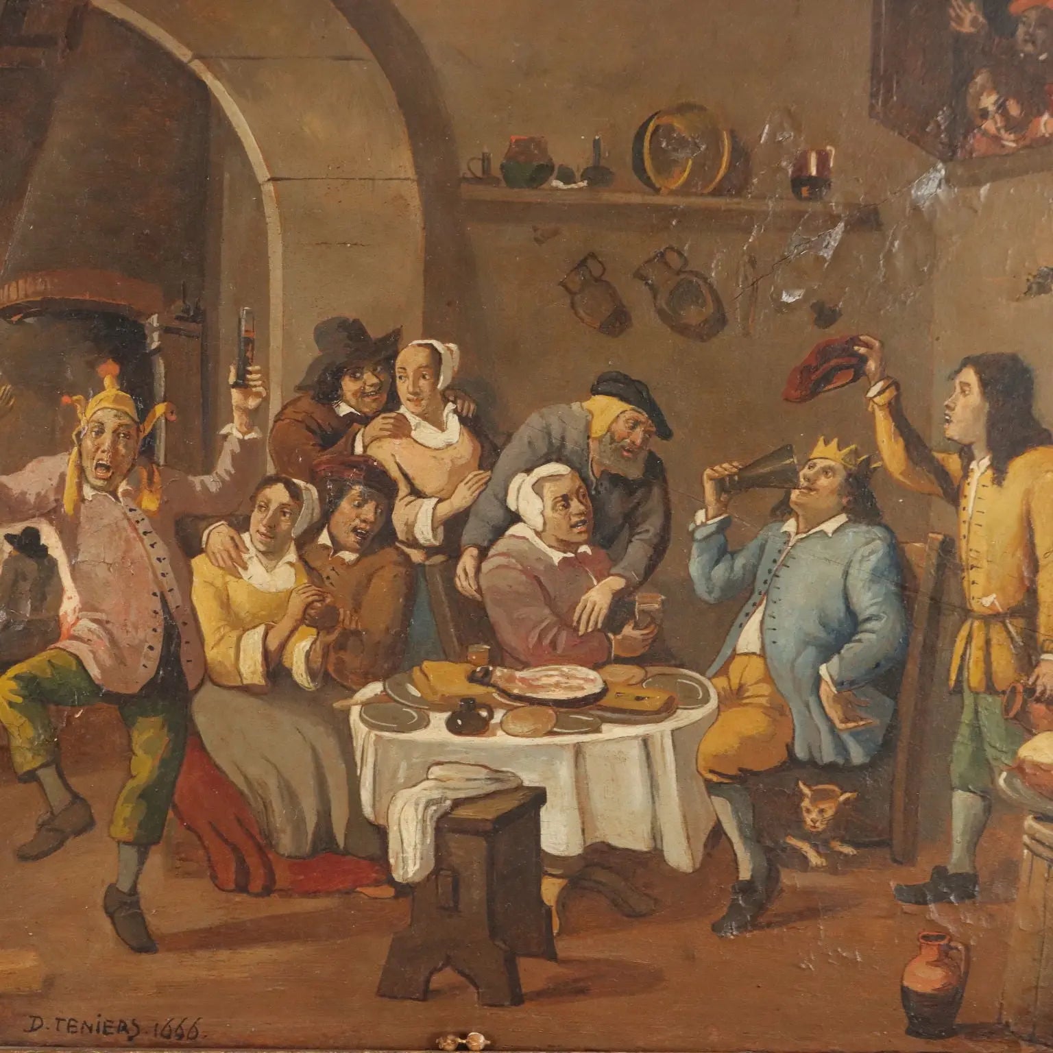 Painting 'Twelfth Night the King Drinks' Copy from David Teniers '800 - Copy from David Teniers II | Art | 19th Century