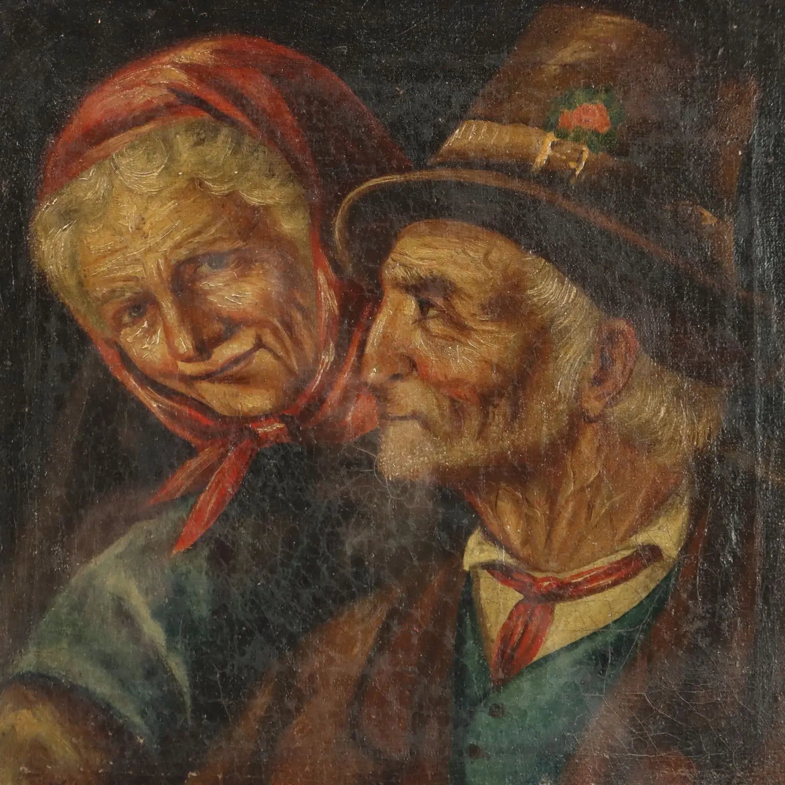 Portrait of an Elderly Couple Oil on Canvas Italy XIX Century | Art | 19th Century