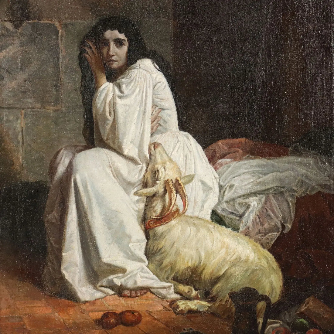 Esmeralda in the Tower of Notre-Dame Antique Painting XIX Century | Art | 19th Century