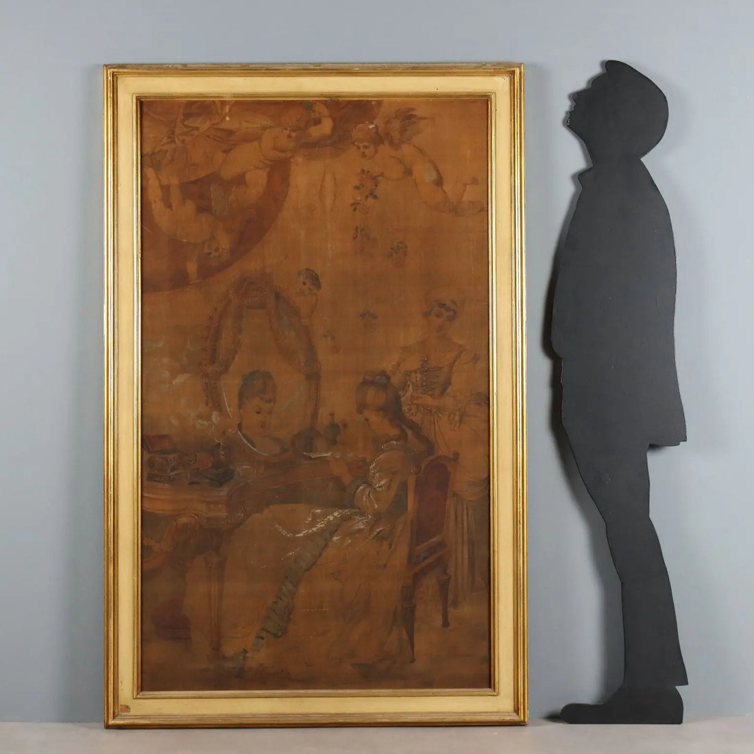 Antique Tapestry on Canvas Reading the Letter XIX Century - Reading the Letter | Art | 19th Century