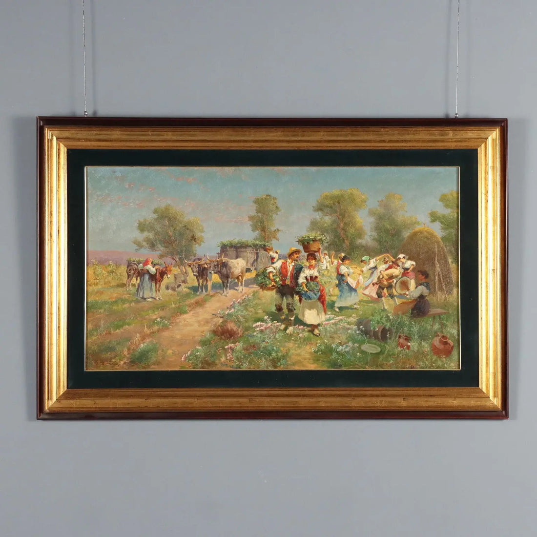 Countryside Glimpse Painting Signed Pietro Barucci XIX Century - Country Scene with Figures | Art | 19th Century