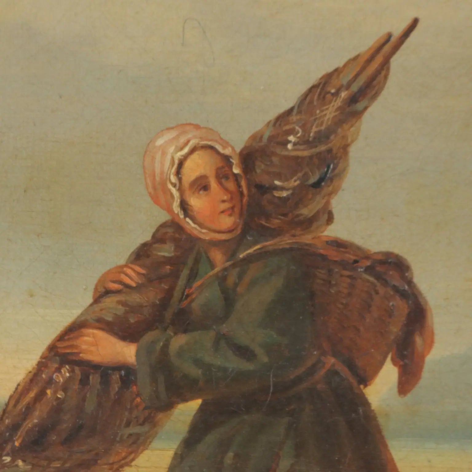 The Sale of Fresh Fish Antique Painting Oil on Canvas XIX Century | Art | 19th Century