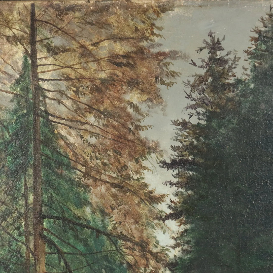 Antique Painting Wooden Landscape Signed Tristan Lacroix 1883 - Wood Landscape with Figures, 1883 | Art | 19th Century