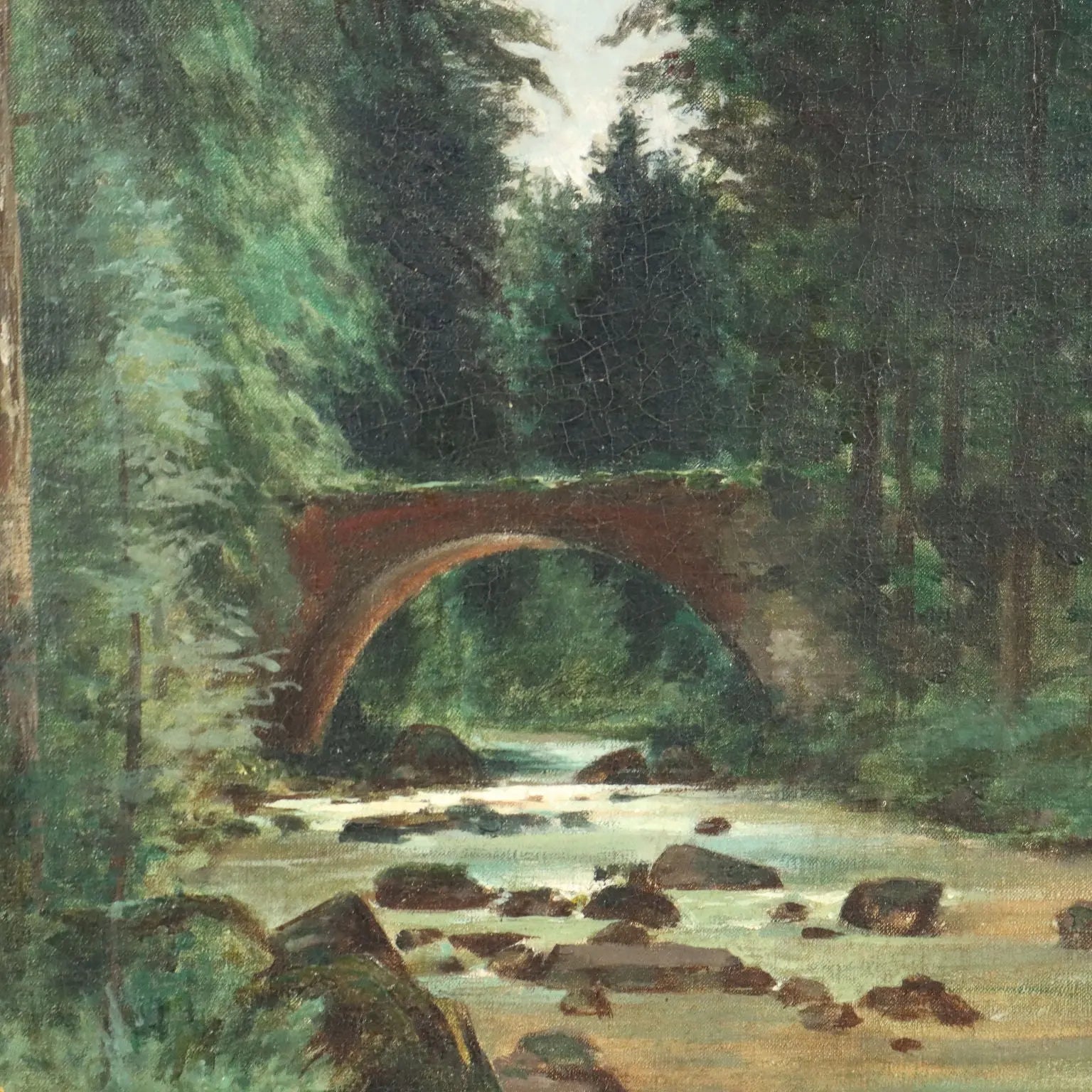 Antique Painting Wooden Landscape Signed Tristan Lacroix 1883 - Wood Landscape with Figures, 1883 | Art | 19th Century