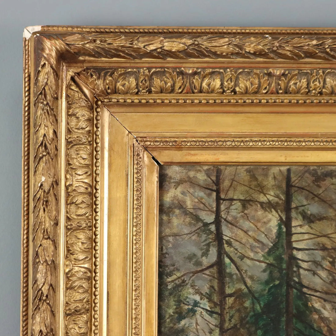 Antique Painting Wooden Landscape Signed Tristan Lacroix 1883 - Wood Landscape with Figures, 1883 | Art | 19th Century
