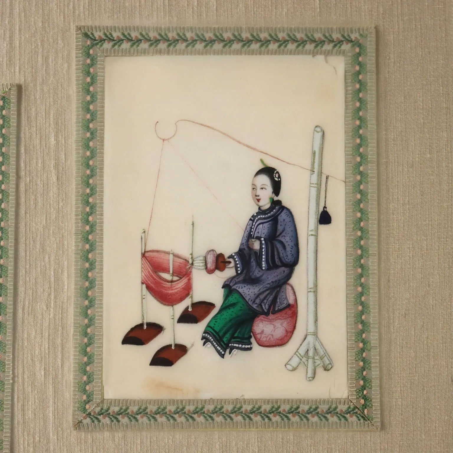 Antique Chinese Figures Tempera on Pith-Paper Qing Era China | Art | 19th Century