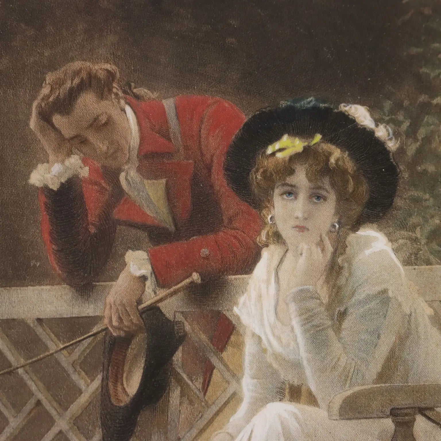 Antique Coloured Litographs Signed Marcus Stone XIX Century | Art | 19th Century