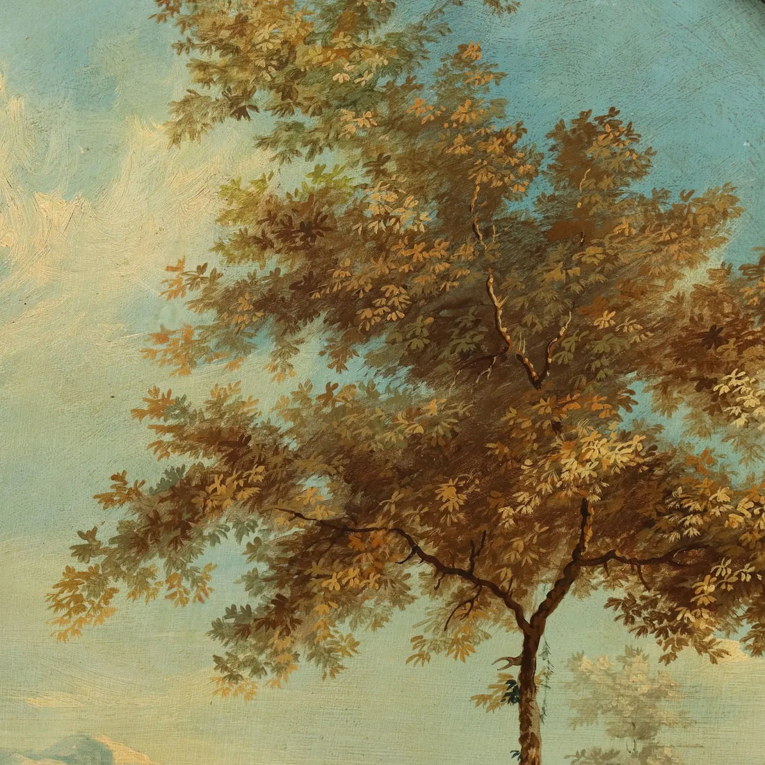 Antique Painting Landscape with River Oil on Hardboard XVIII Century | Art | 19th Century