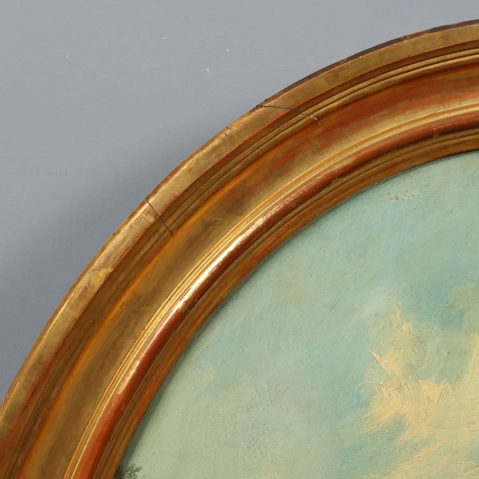 Antique Painting Landscape with River Oil on Hardboard XVIII Century | Art | 19th Century