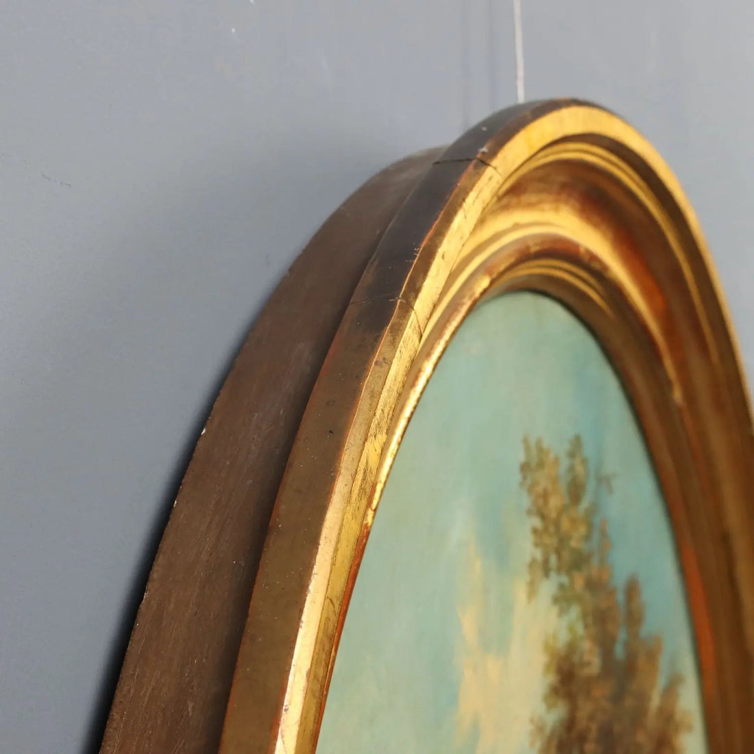 Antique Painting Landscape with River Oil on Hardboard XVIII Century | Art | 19th Century