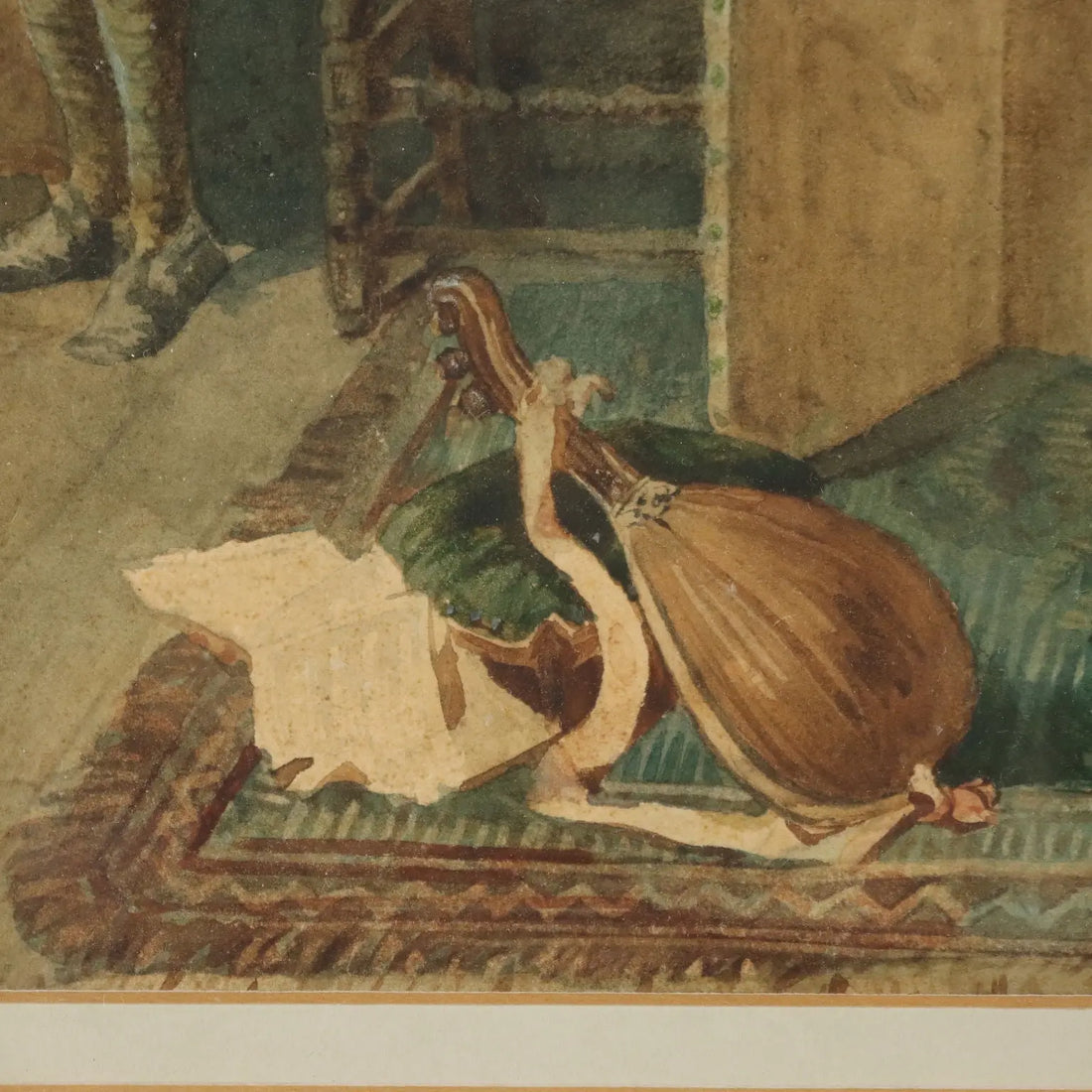Antique Painting Signed Pietro Michis Interior Scene XIX Century - Interior Scene with Figures | Art | 19th Century