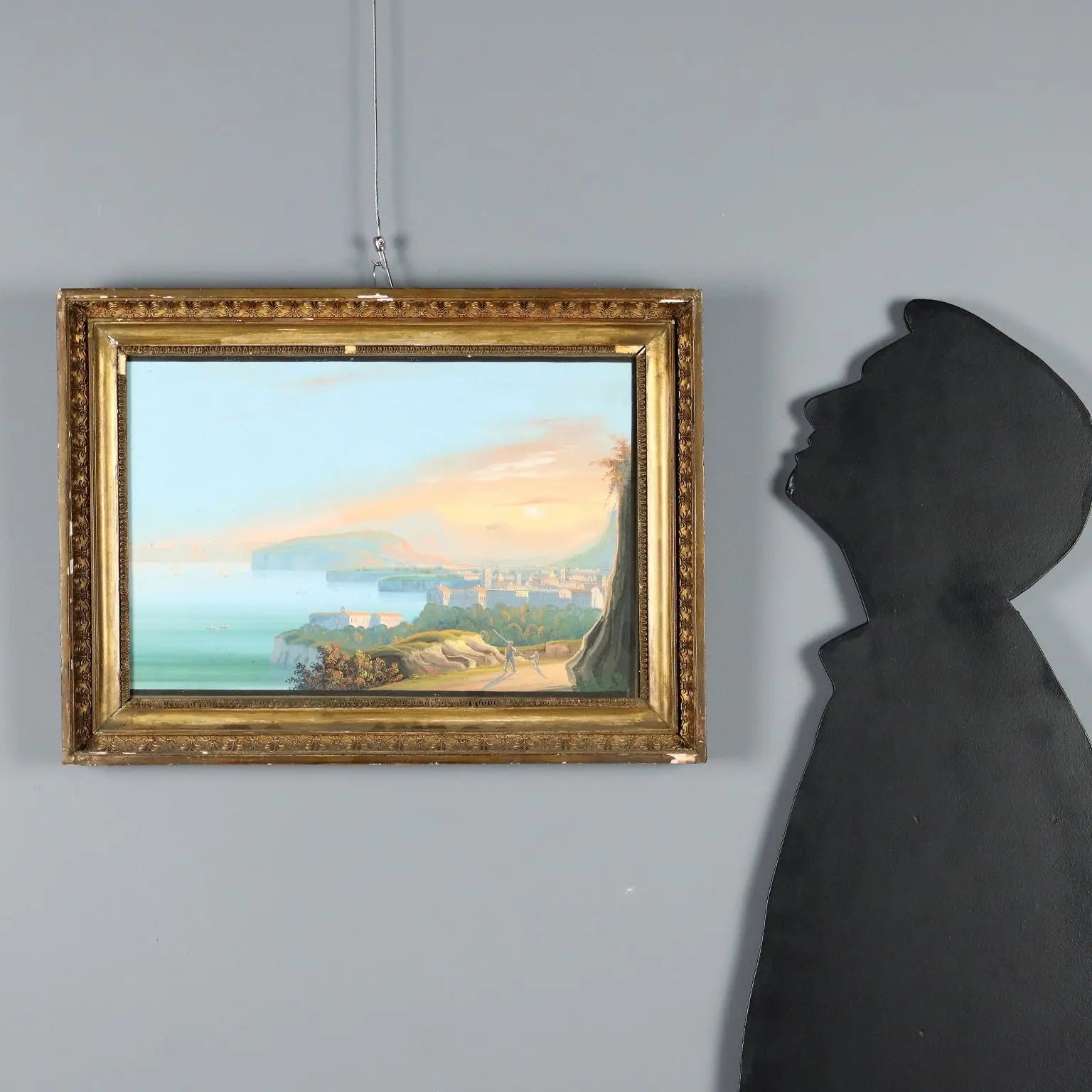 Antique Painting Gouache with Glimpse of Sorrento XIX Century | Art | 19th Century