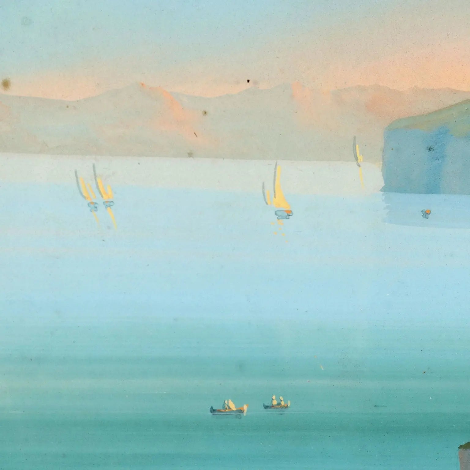 Antique Painting Gouache with Glimpse of Sorrento XIX Century | Art | 19th Century