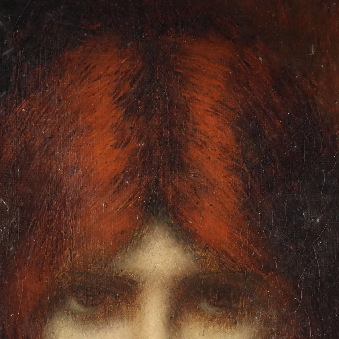 Antique Painting Attributed to Jean-Jacques Henner Portrait of a Woman - Portrait of a Woman in a Red Dress | Art | 19th Century