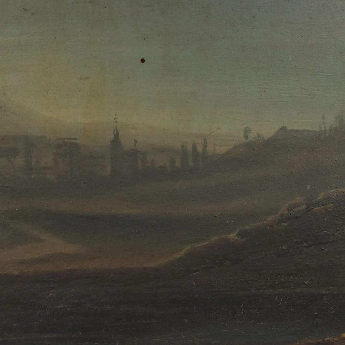 Antique Painting Night Landscape Oil on Hardboard XIX Century | Art | 19th Century