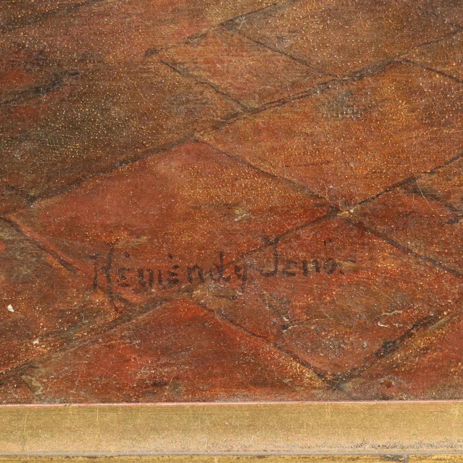 Antique Painting Signed Jeno Chemendy Monk XIX Century - Interior with Monk | Art | 19th Century