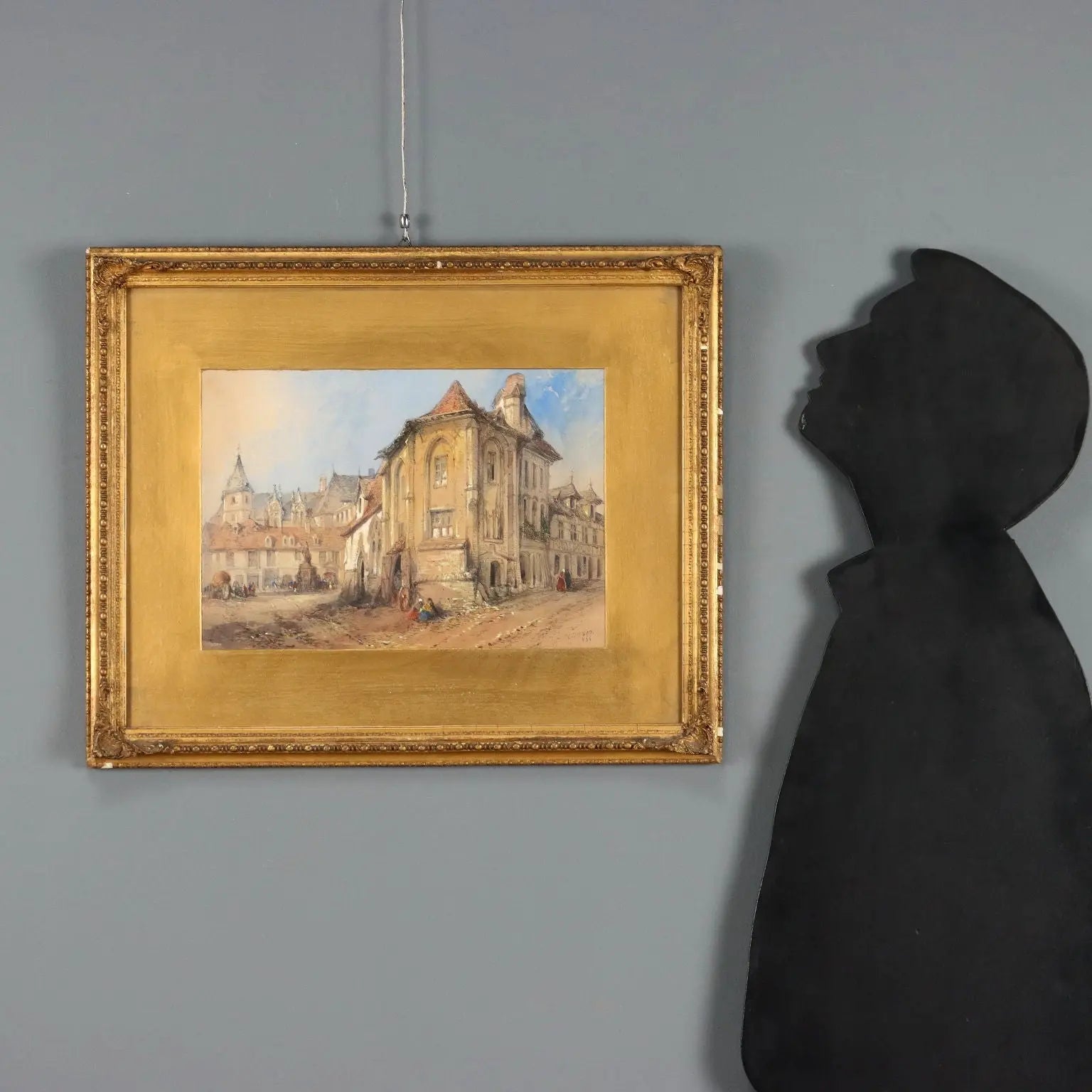 Antique Painting Signed T. Colman Dibdin Old Square in Rouen 1886 - Old Square in Rouen, France, 1866 | Art | 19th Century