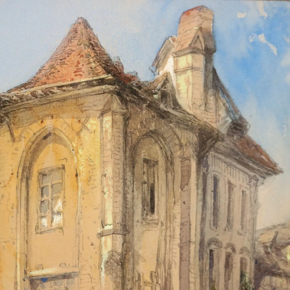 Antique Painting Signed T. Colman Dibdin Old Square in Rouen 1886 - Old Square in Rouen, France, 1866 | Art | 19th Century