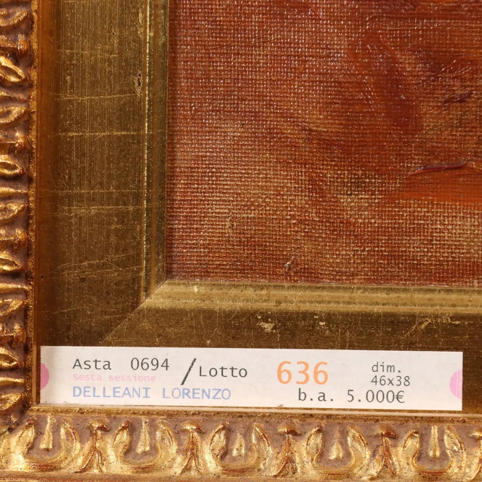 Antique Painting Signed Lorenzo Delleani Oil on Canvas 1860 ca. - Crouching Nude Figure 1860 ca. | Art | 19th Century
