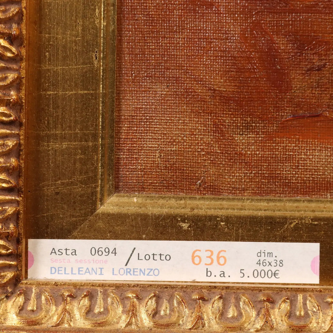 Antique Painting Signed Lorenzo Delleani Oil on Canvas 1860 ca. - Crouching Nude Figure 1860 ca. | Art | 19th Century