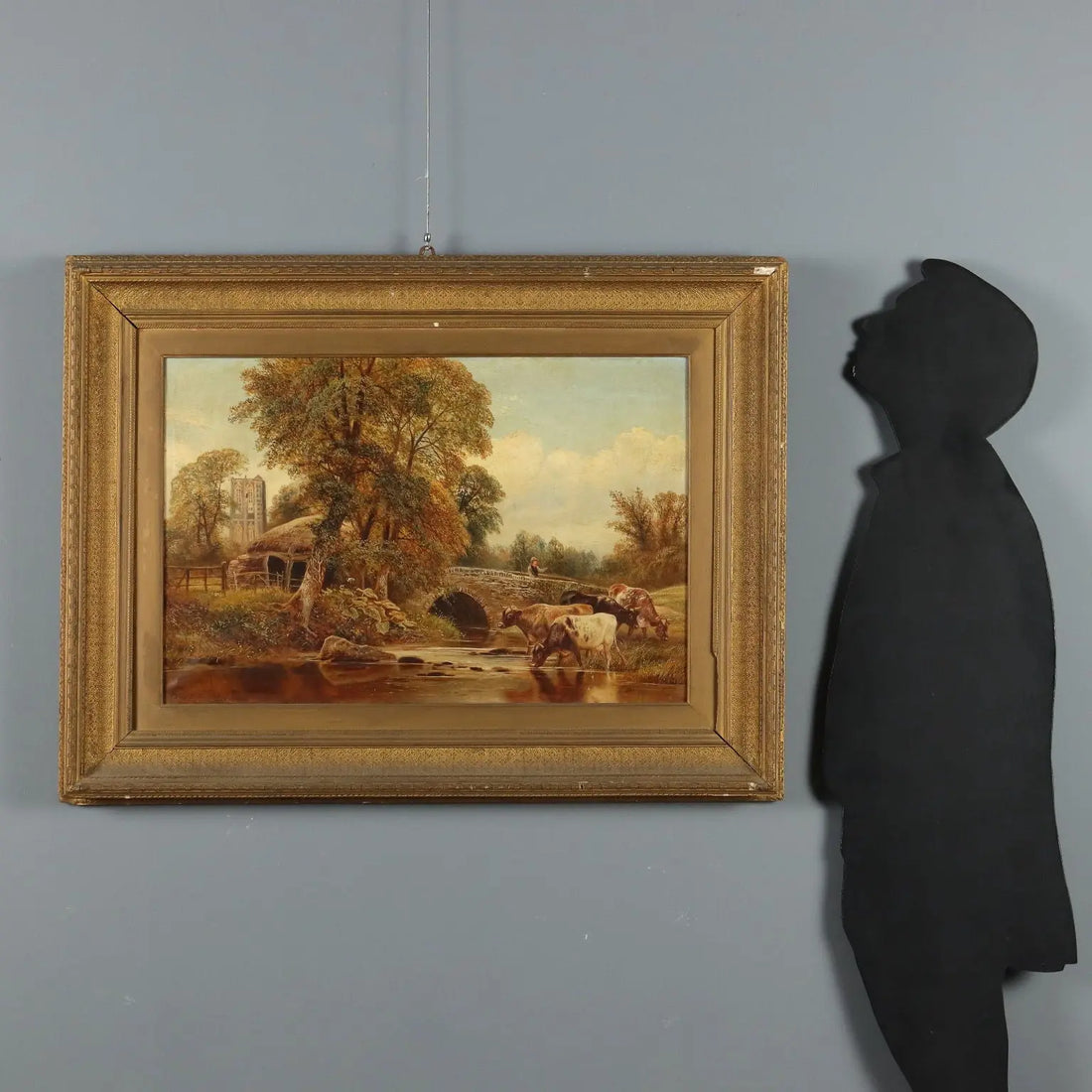 Antique Painting Landscape with Cows Oil on Canvas 1886 | Art | 19th Century