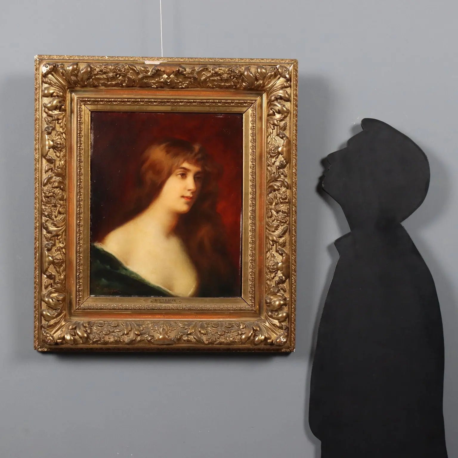 Antique Painting Edouard D'Otemar Portrait of a Young Woman '800 - Portrait of a Young Woman | Art | 19th Century