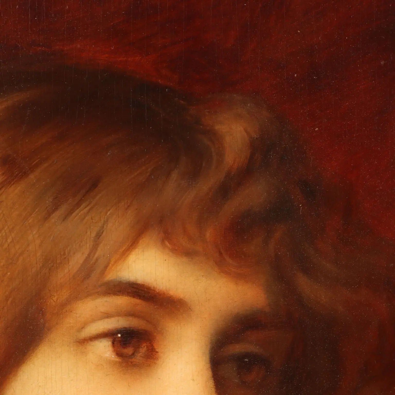 Antique Painting Edouard D'Otemar Portrait of a Young Woman '800 - Portrait of a Young Woman | Art | 19th Century