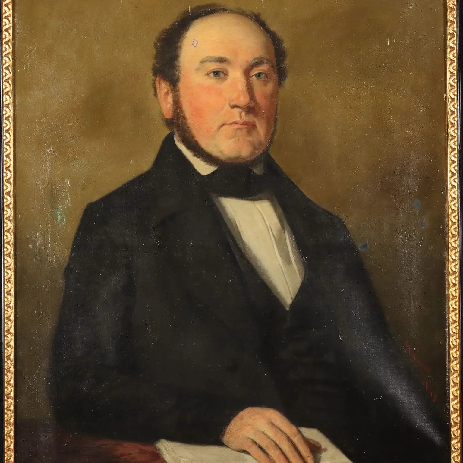 Antique Painting Signed Germain Paget Oil on Canvas France 1848 - Male Portrait 1848 | Art | 19th Century