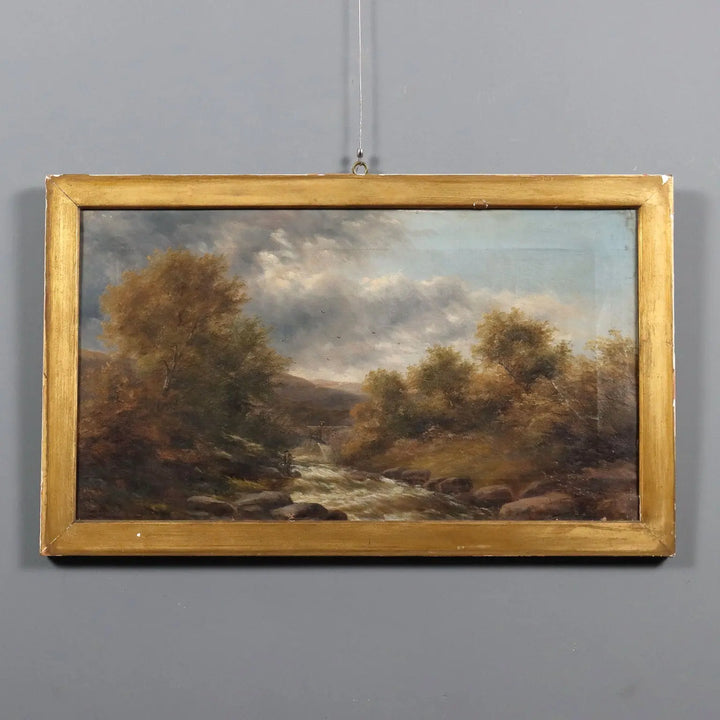 Antique Painting Signed Adam Barland Stream North Wales 1884 - Stream North Wales 1884 | Art | 19th Century