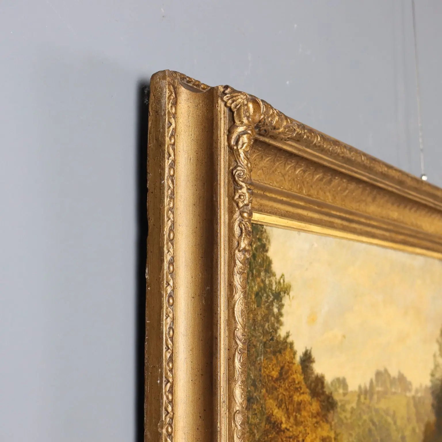 Antique Painting Wooden Landscape Oil on Canvas XIX Century | Art | 19th Century