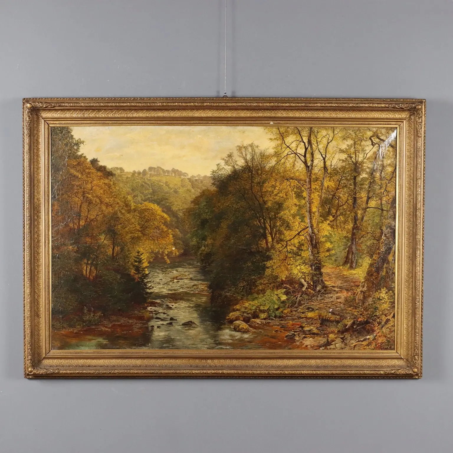 Antique Painting Wooden Landscape Oil on Canvas XIX Century | Art | 19th Century