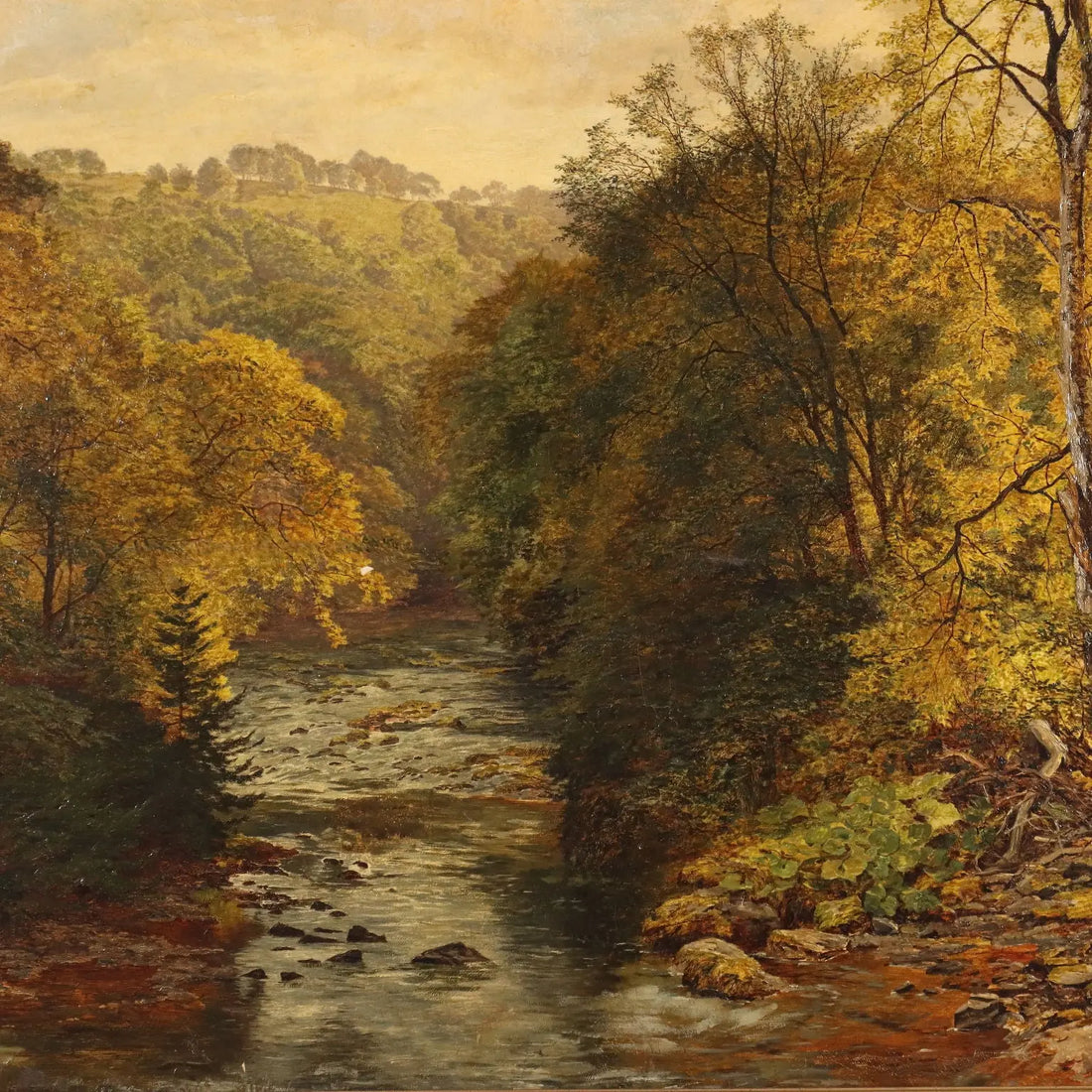 Antique Painting Wooden Landscape Oil on Canvas XIX Century | Art | 19th Century