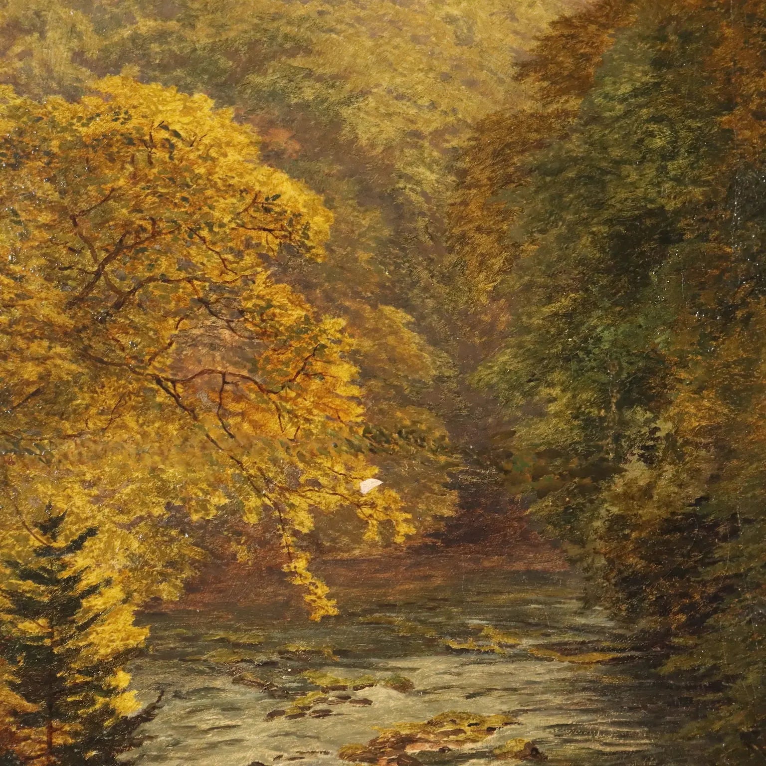 Antique Painting Wooden Landscape Oil on Canvas XIX Century | Art | 19th Century