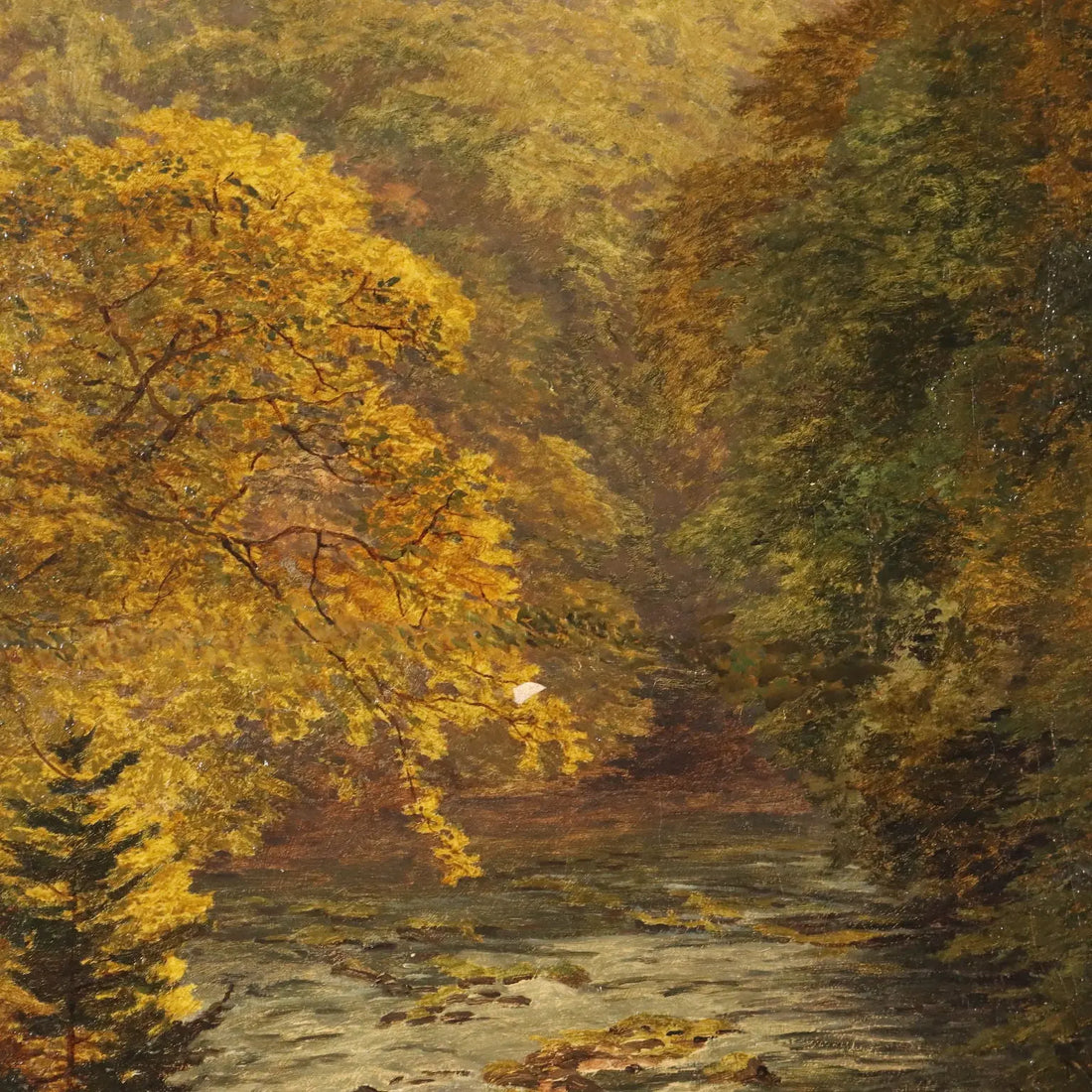 Antique Painting Wooden Landscape Oil on Canvas XIX Century | Art | 19th Century