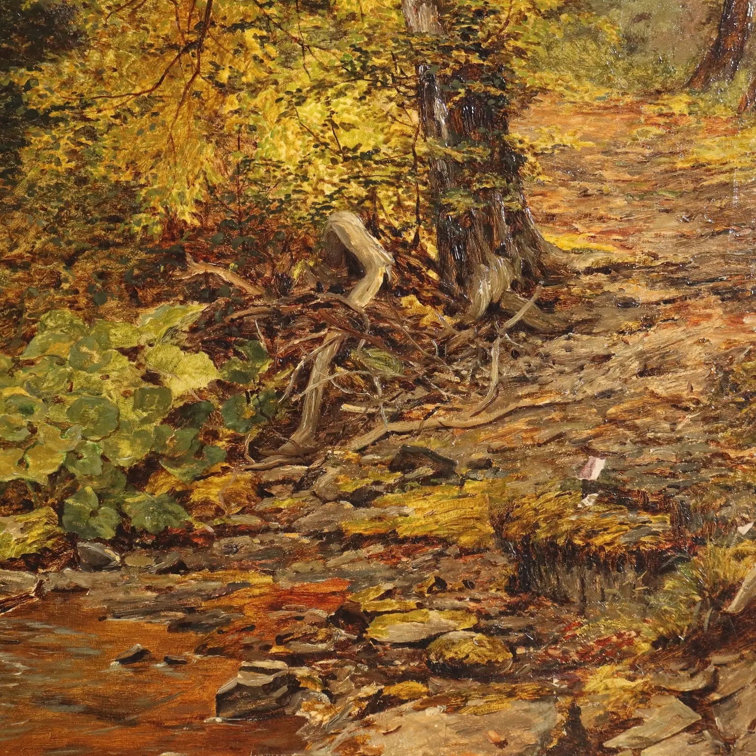 Antique Painting Wooden Landscape Oil on Canvas XIX Century | Art | 19th Century