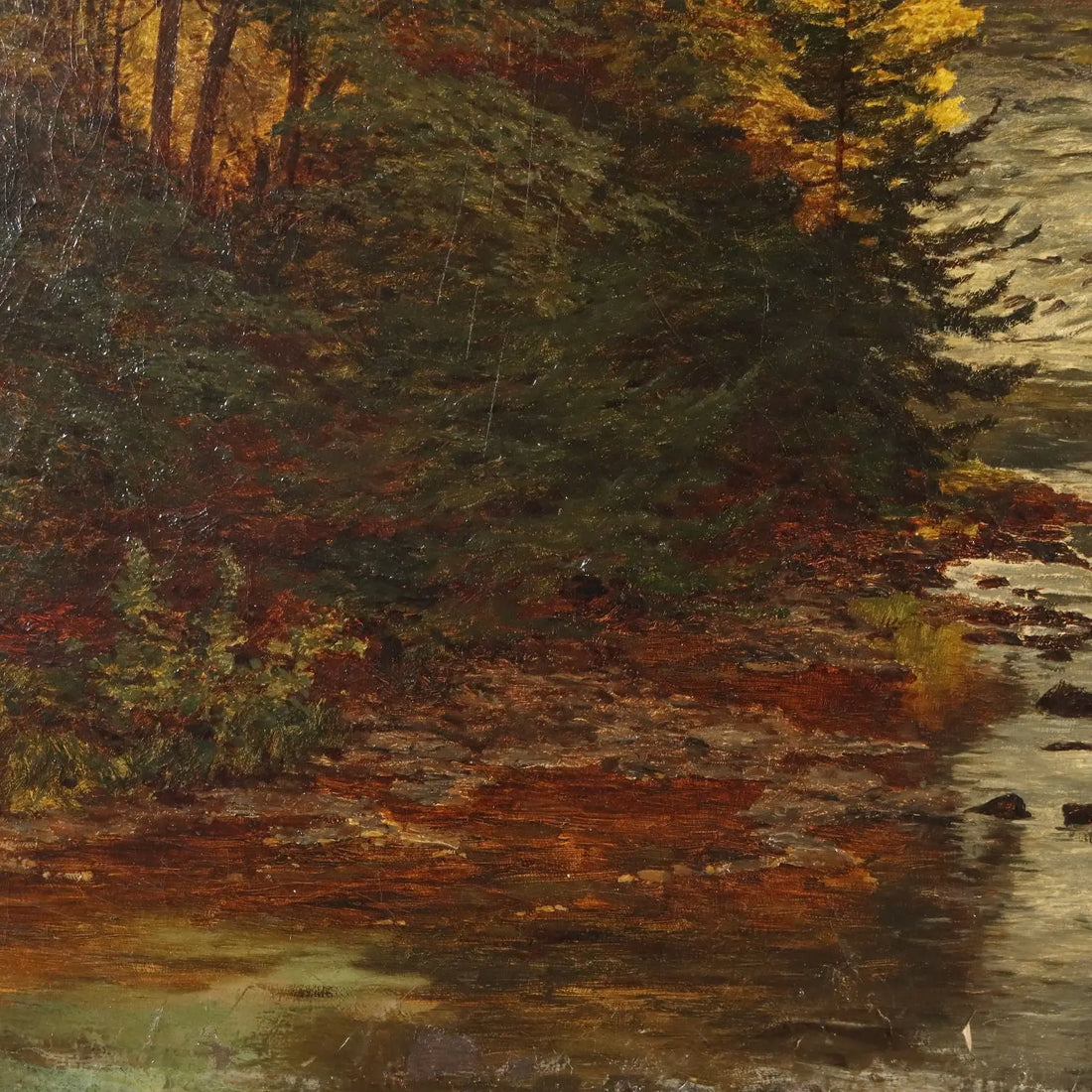 Antique Painting Wooden Landscape Oil on Canvas XIX Century | Art | 19th Century