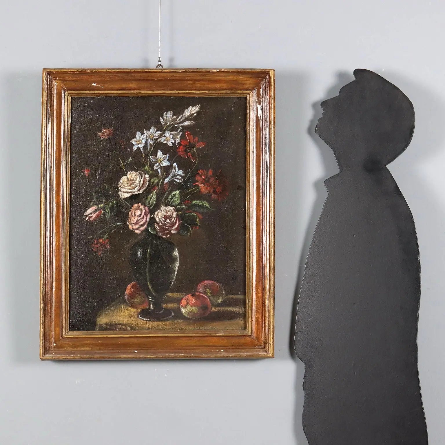 Antique Painting Vase with Fruit and Flowers Oil on Canvas XIX Century | Art | 19th Century