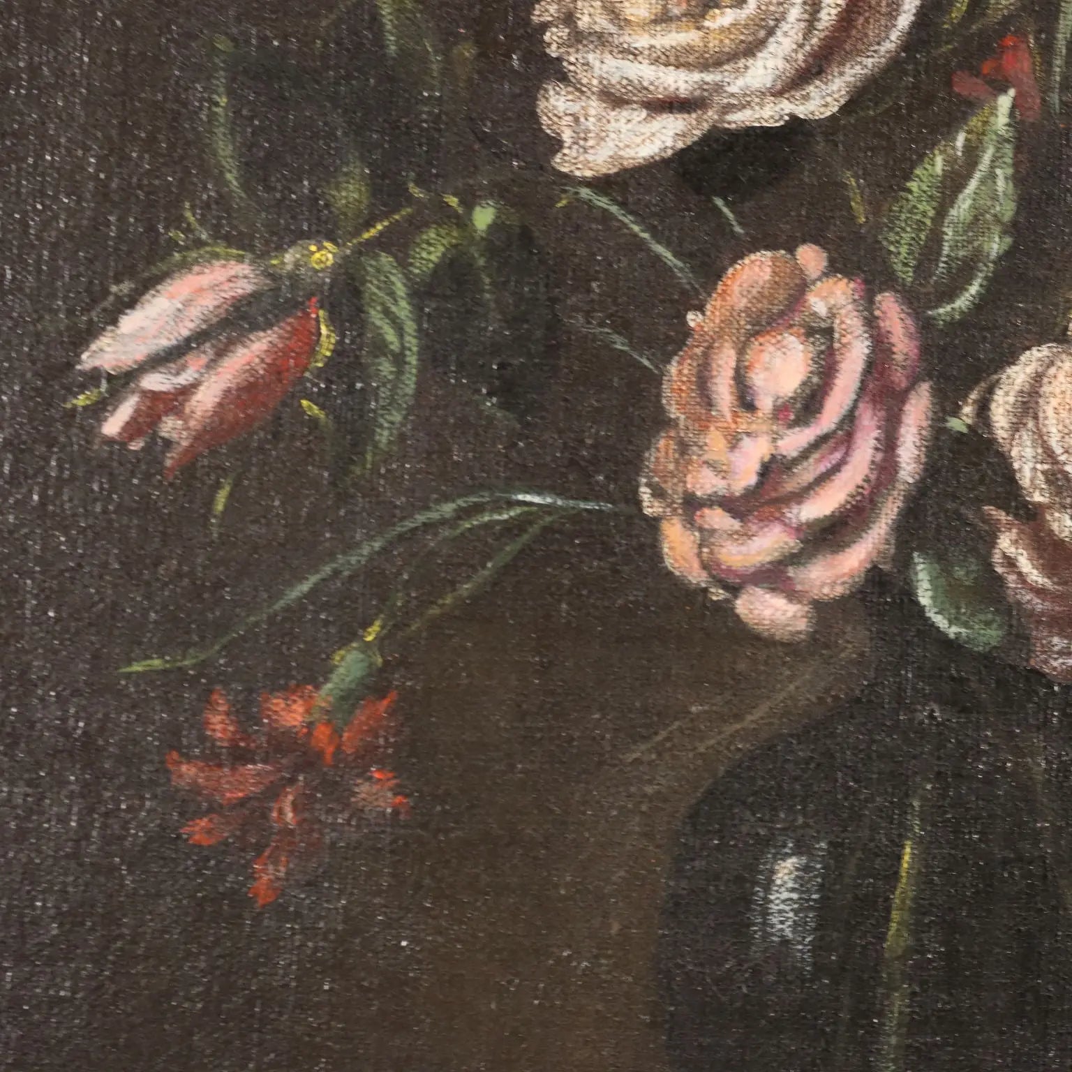 Antique Painting Vase with Fruit and Flowers Oil on Canvas XIX Century | Art | 19th Century