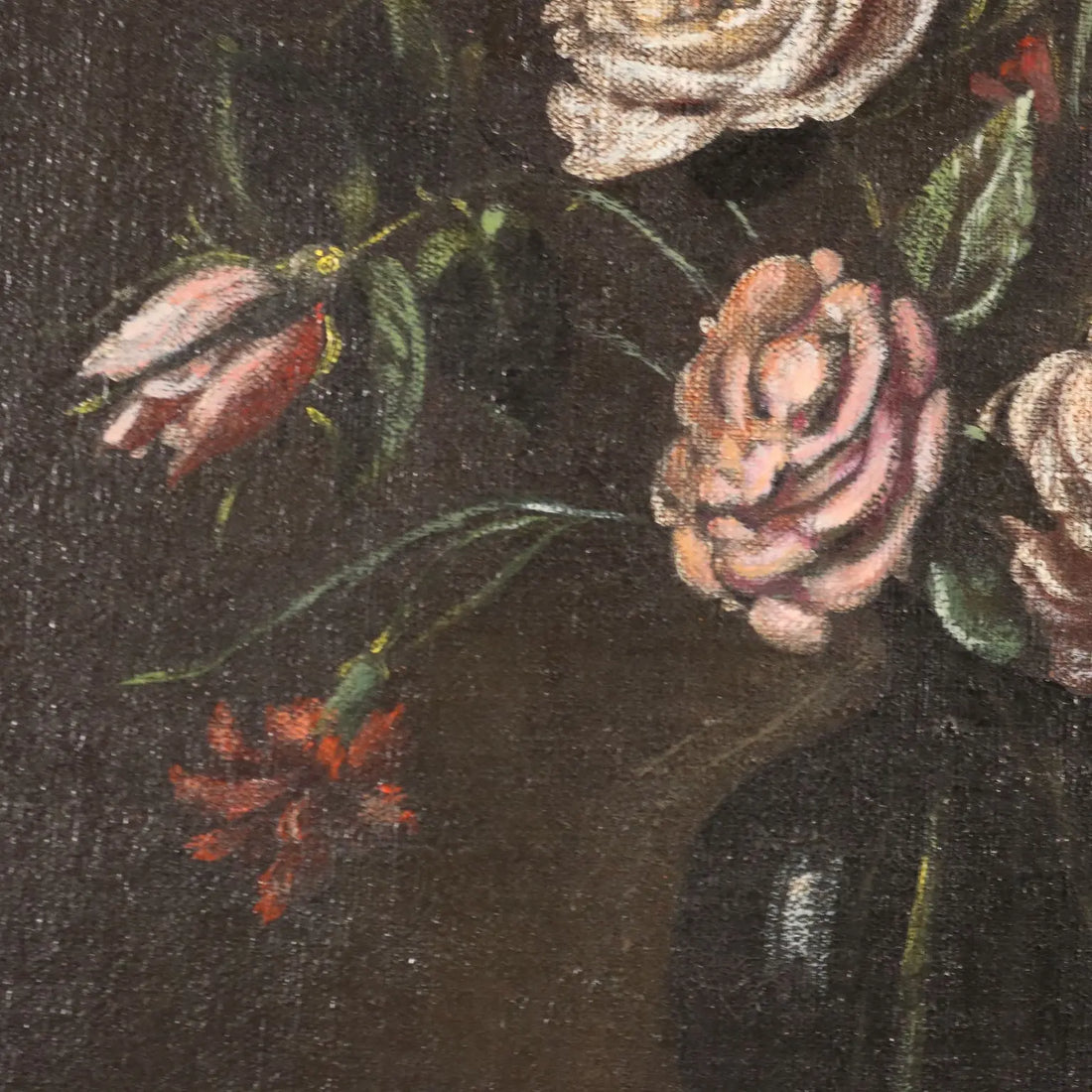 Antique Painting Vase with Fruit and Flowers Oil on Canvas XIX Century | Art | 19th Century