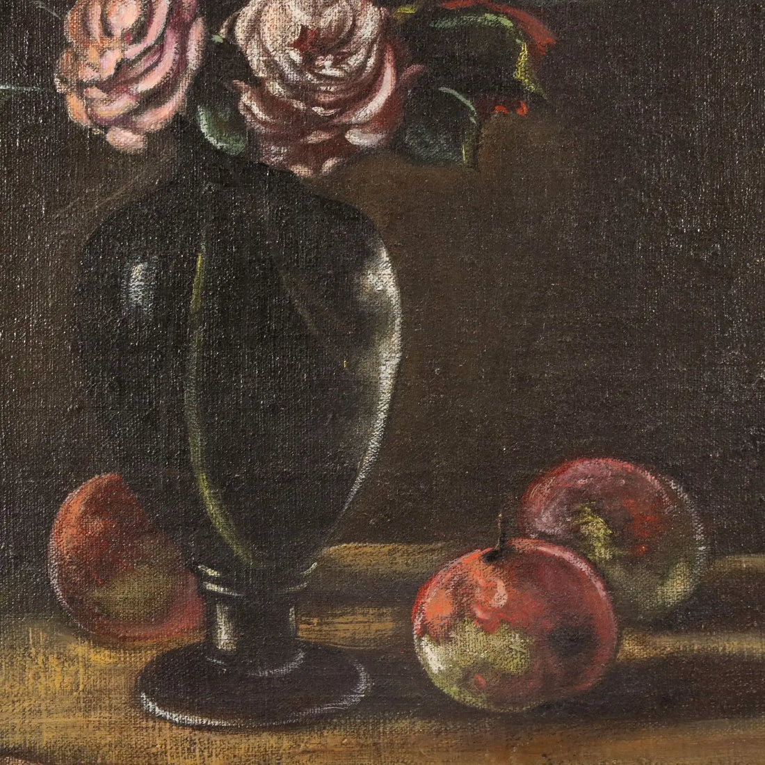 Antique Painting Vase with Fruit and Flowers Oil on Canvas XIX Century | Art | 19th Century
