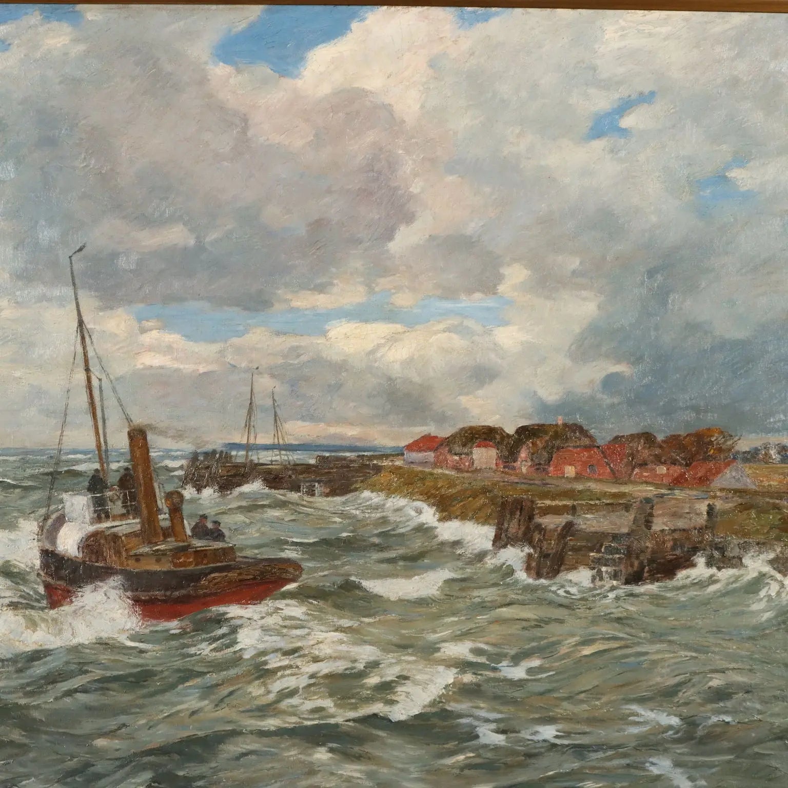 Antique Painting Signed Andreas Dirks Maritime Glimpse XIX Century - Sea Glimpse | Art | 19th Century