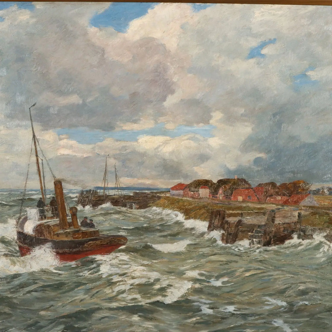 Antique Painting Signed Andreas Dirks Maritime Glimpse XIX Century - Sea Glimpse | Art | 19th Century