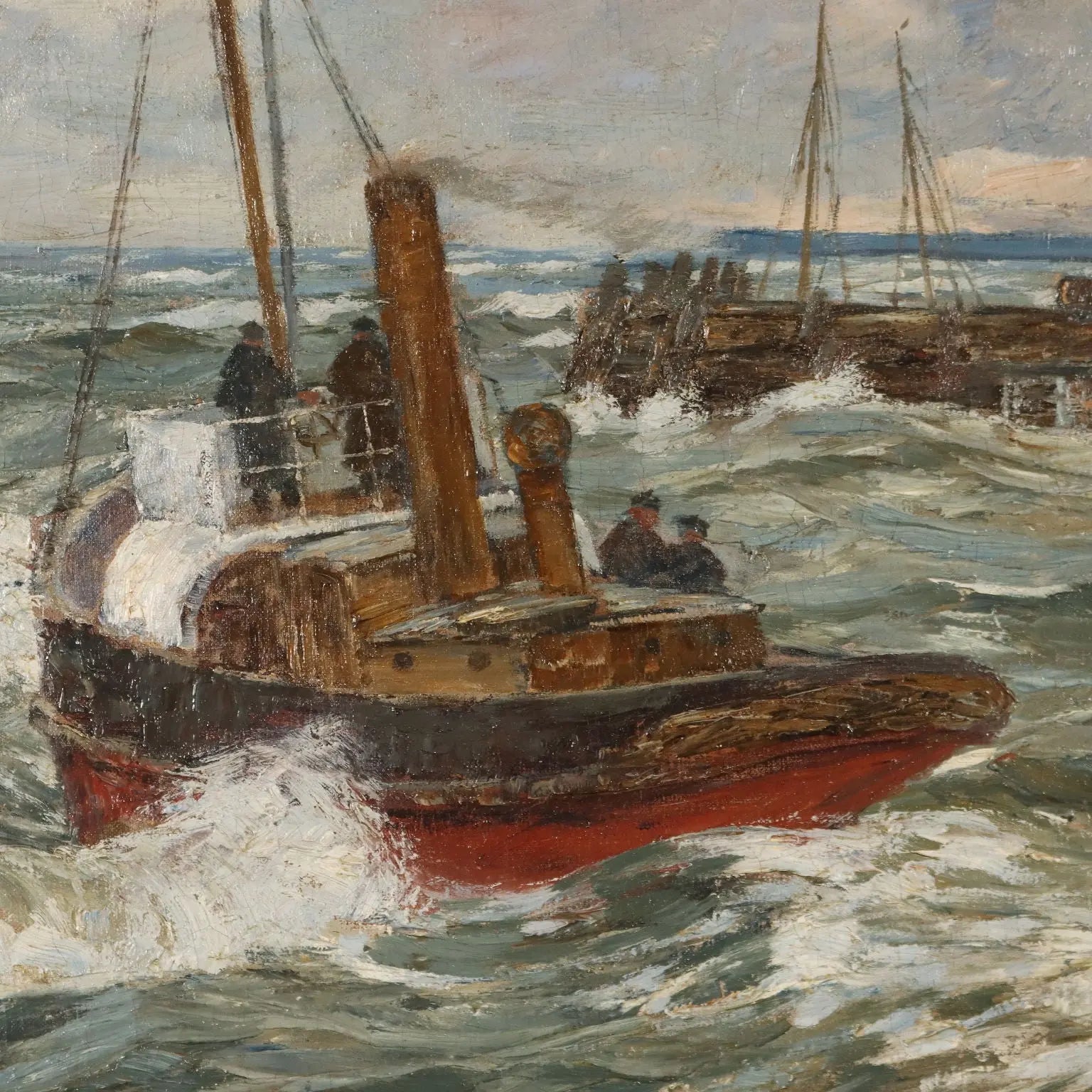Antique Painting Signed Andreas Dirks Maritime Glimpse XIX Century - Sea Glimpse | Art | 19th Century