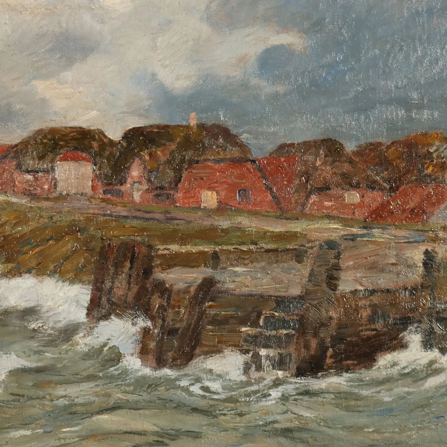 Antique Painting Signed Andreas Dirks Maritime Glimpse XIX Century - Sea Glimpse | Art | 19th Century