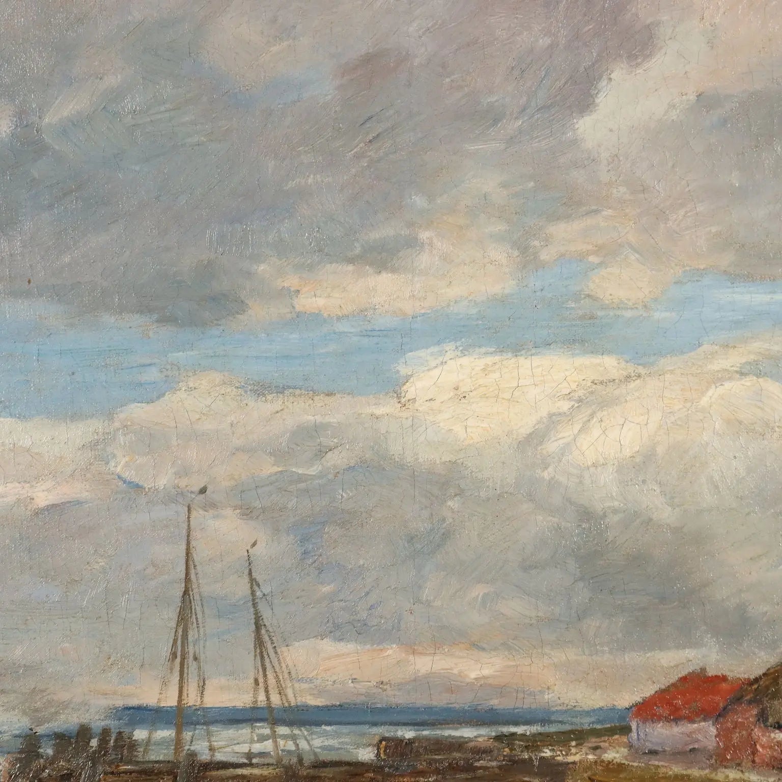 Antique Painting Signed Andreas Dirks Maritime Glimpse XIX Century - Sea Glimpse | Art | 19th Century