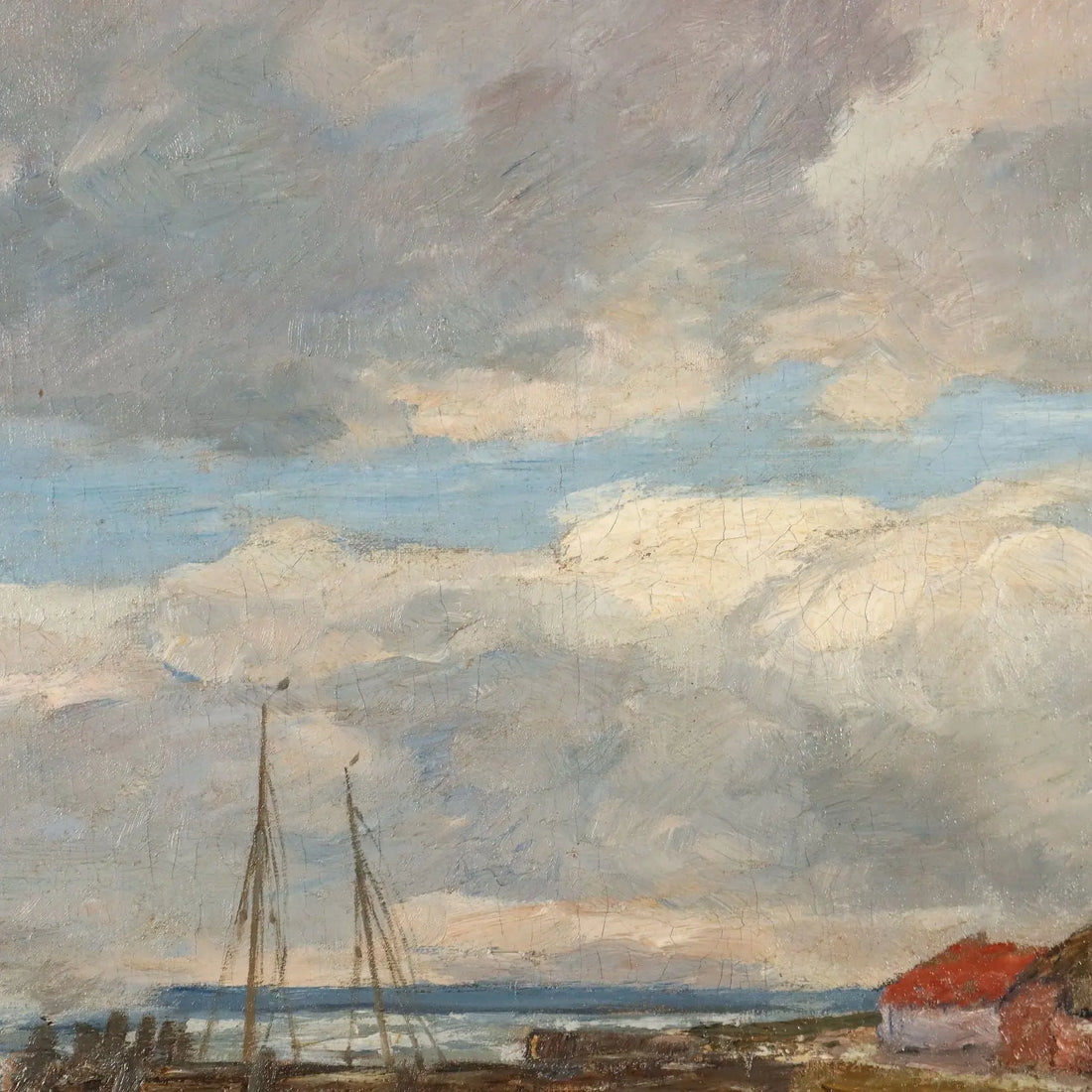 Antique Painting Signed Andreas Dirks Maritime Glimpse XIX Century - Sea Glimpse | Art | 19th Century